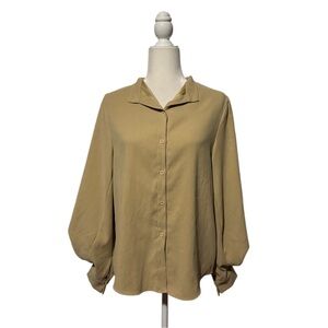 Chic Tan Button Down Shirt for Women